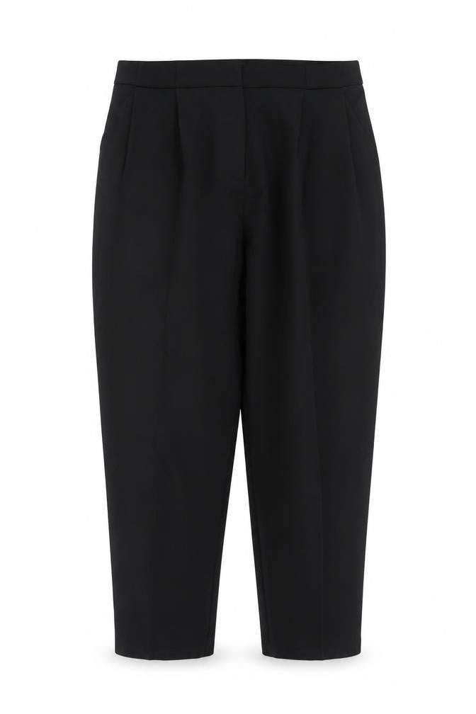 ASOS DESIGN Women's Black Cropped Tapered Trousers Size 12