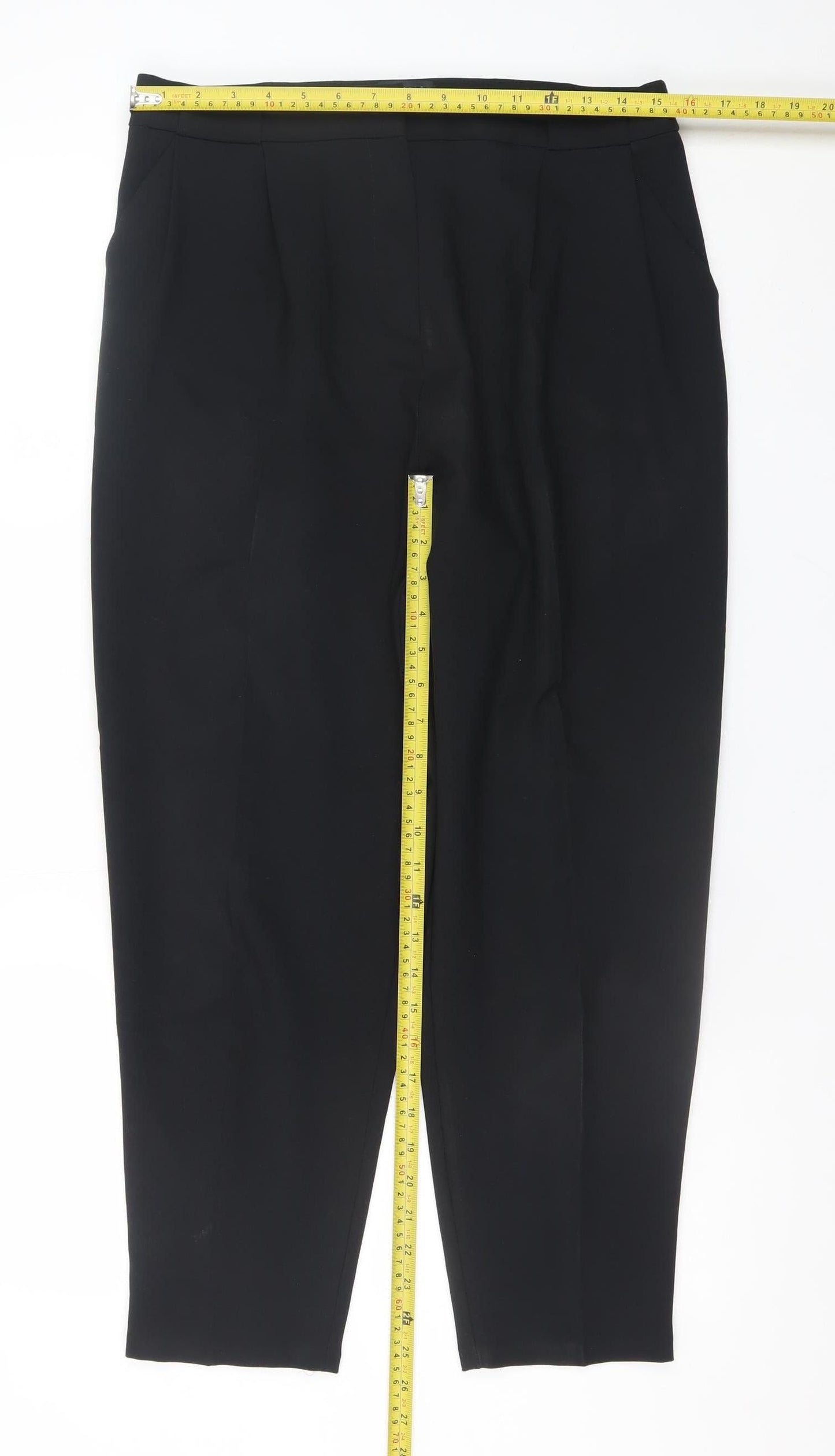 ASOS DESIGN Women's Black Cropped Tapered Trousers Size 12