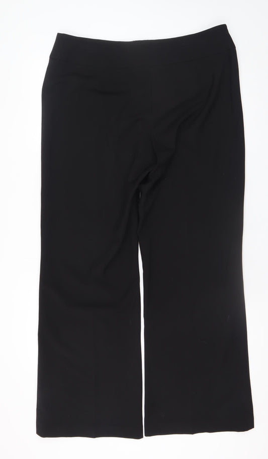 BHS Womens Black Straight Leg Dress Pants Size 16 Polyester Blend