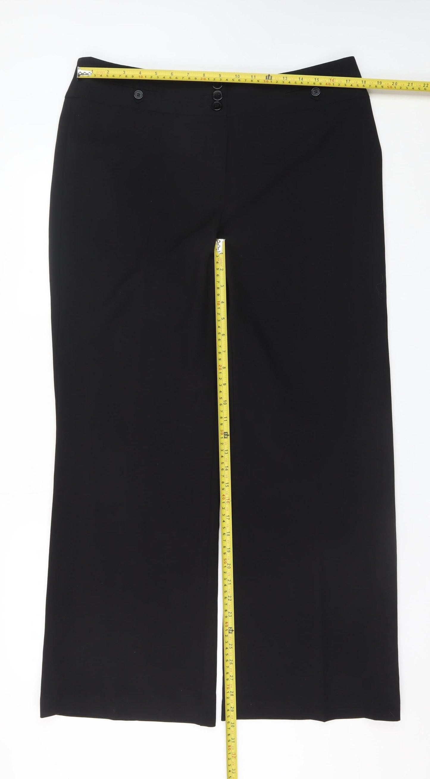 BHS Womens Black Straight Leg Dress Pants Size 16 Polyester Blend