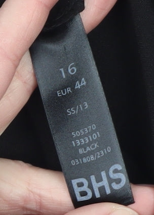 BHS Womens Black Straight Leg Dress Pants Size 16 Polyester Blend