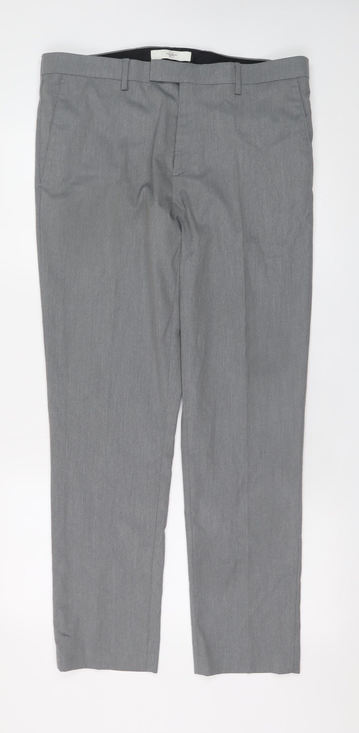 River Island Men's Grey Slim Fit Dress Pants 34R