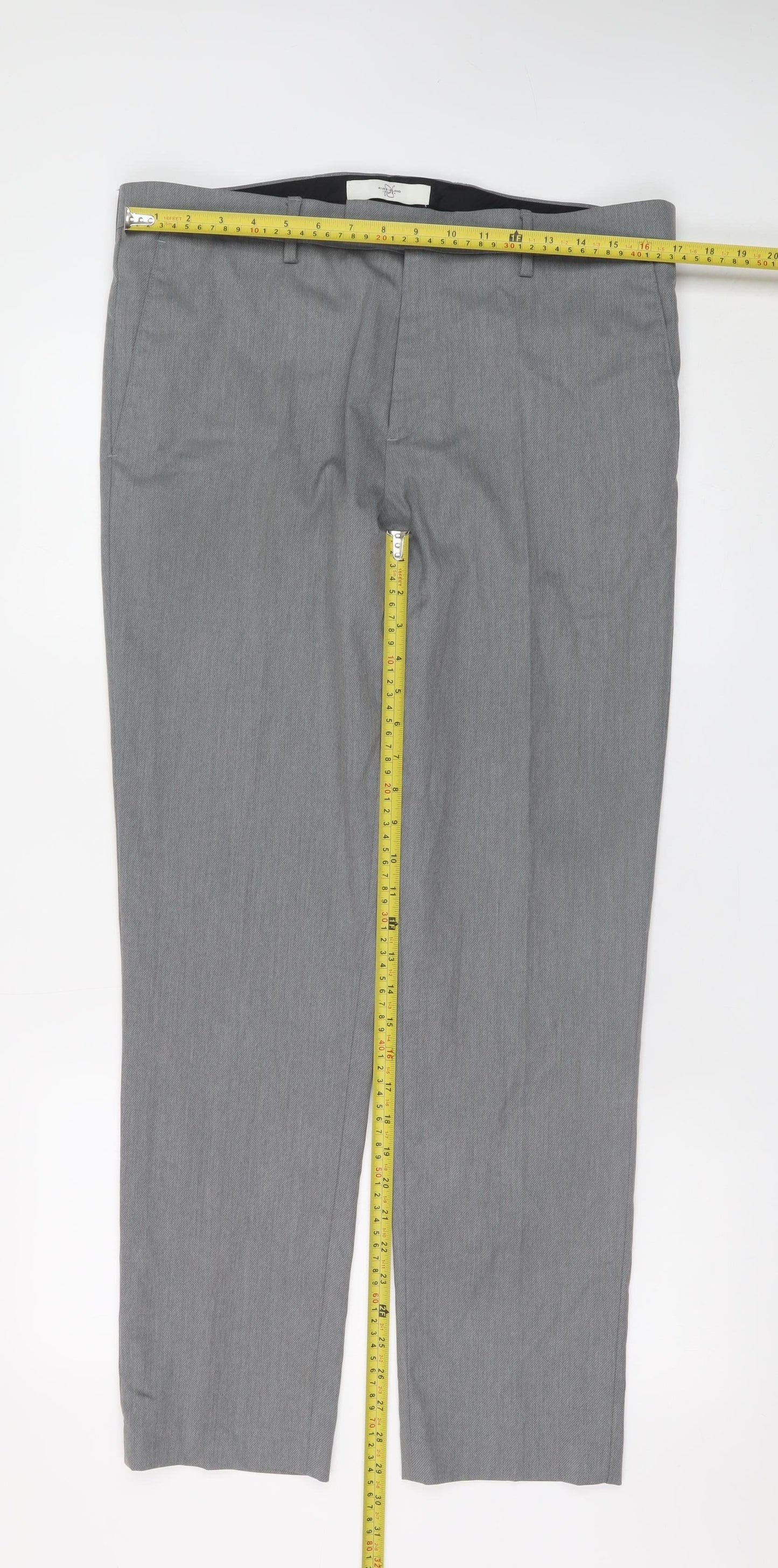 River Island Men's Grey Slim Fit Dress Pants 34R