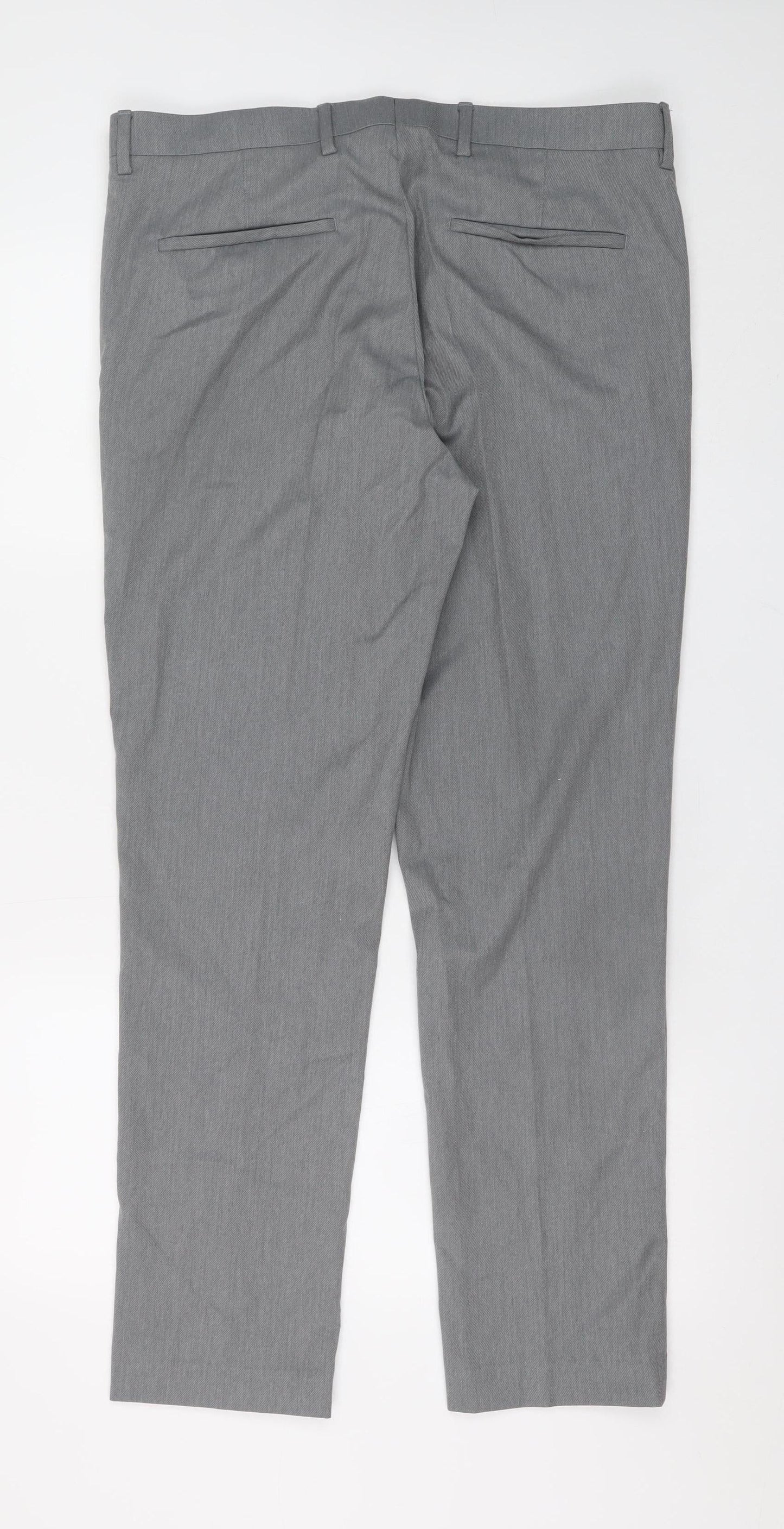River Island Men's Grey Slim Fit Dress Pants 34R