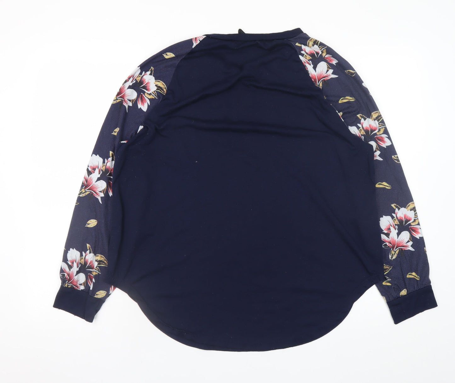 SHEIN Curve Women's Blue Floral Raglan Long Sleeve Tunic Blouse Size 18 Plus
