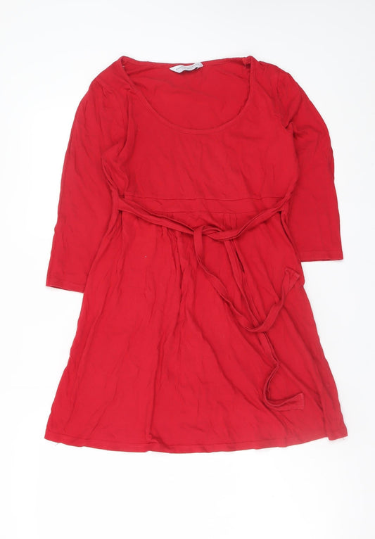 Dorothy Perkins Women’s Red A-Line Knee Length Cotton Dress Size 12