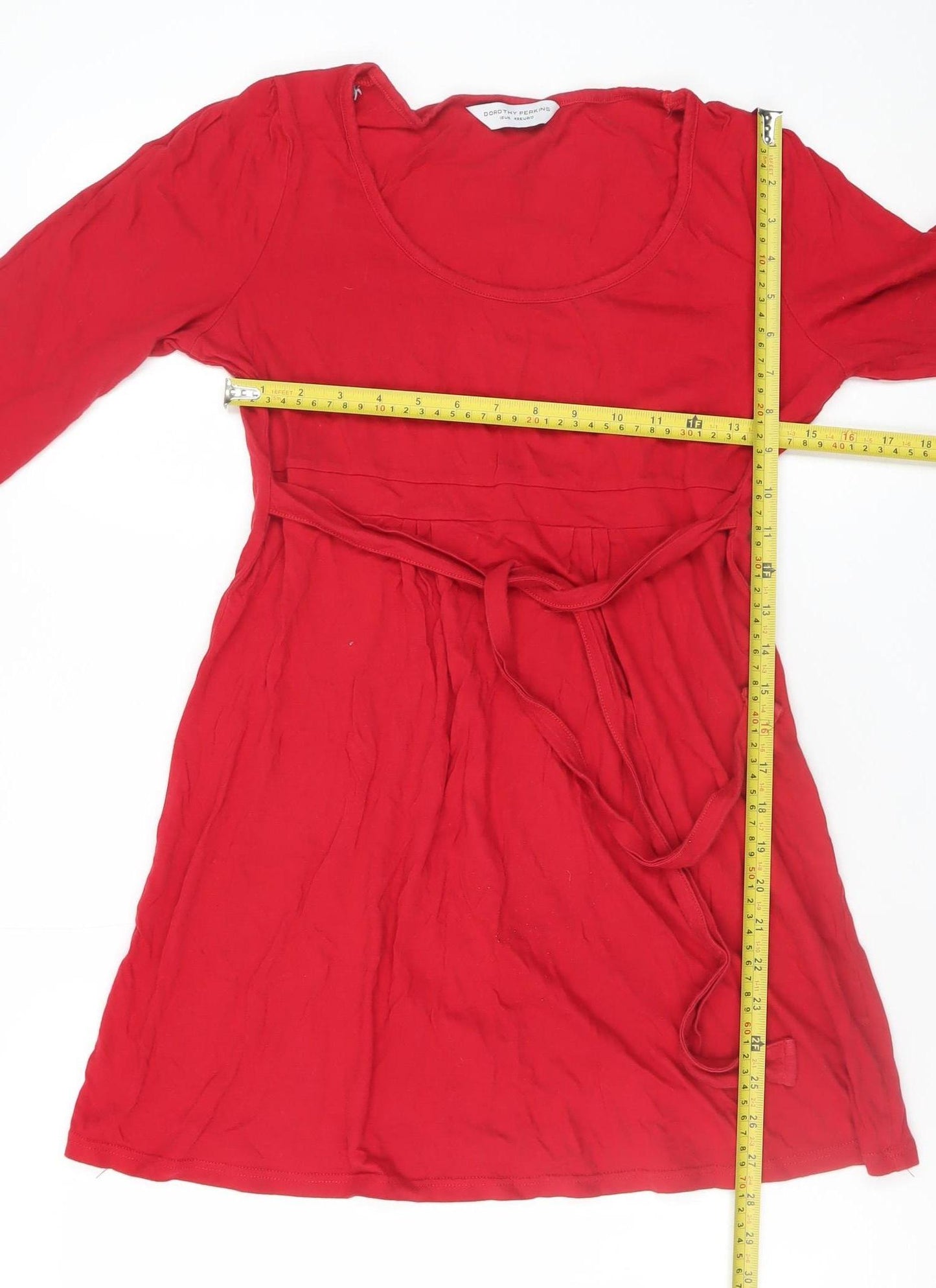 Dorothy Perkins Women’s Red A-Line Knee Length Cotton Dress Size 12