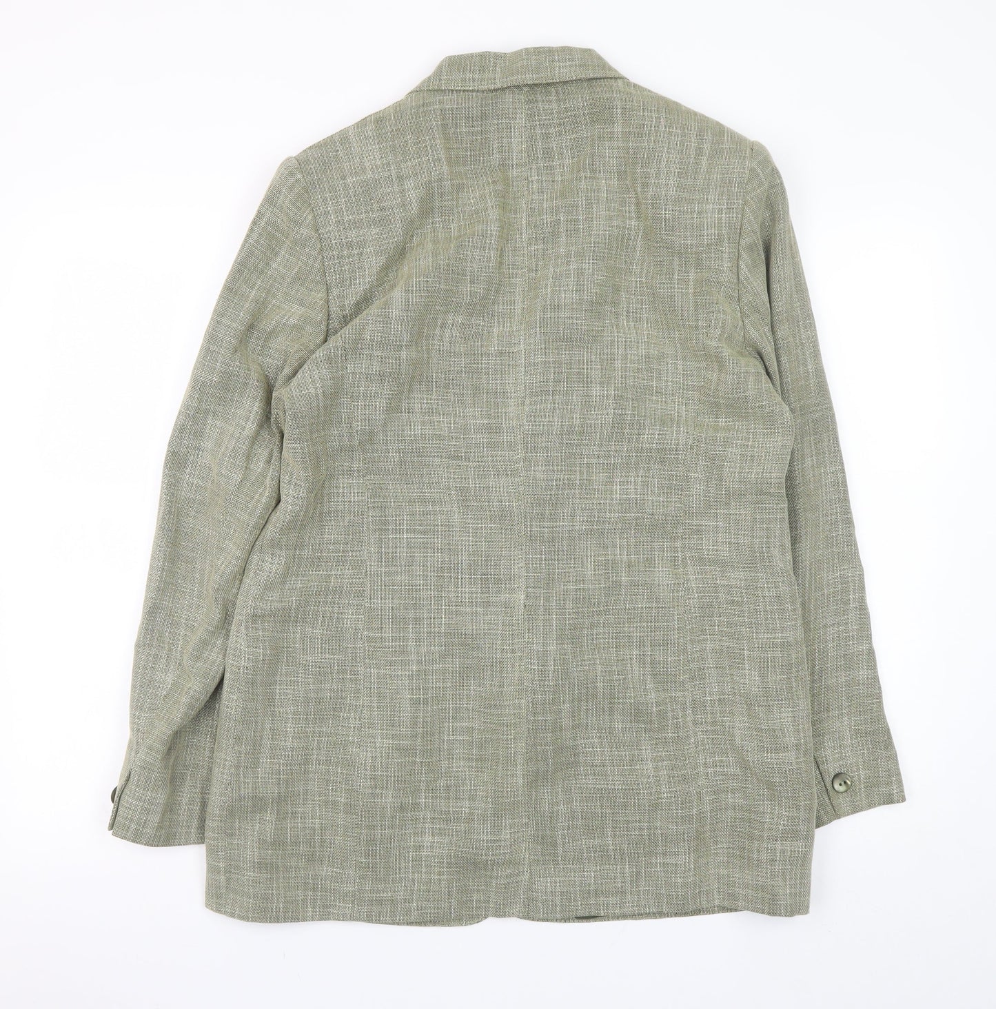 Country Casuals Women Green Size 12 Wool Blend Check Blazer Jacket