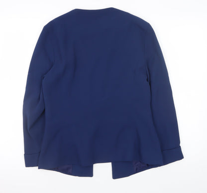 Close-up detail of Atmosphere Women Blue, size 10, Tailored Open Front Blazer Jacket