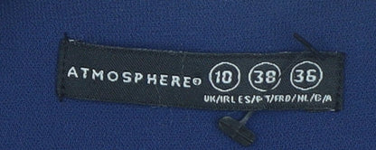 Brand and care label for Atmosphere Women Blue, size 10, Tailored Open Front Blazer Jacket