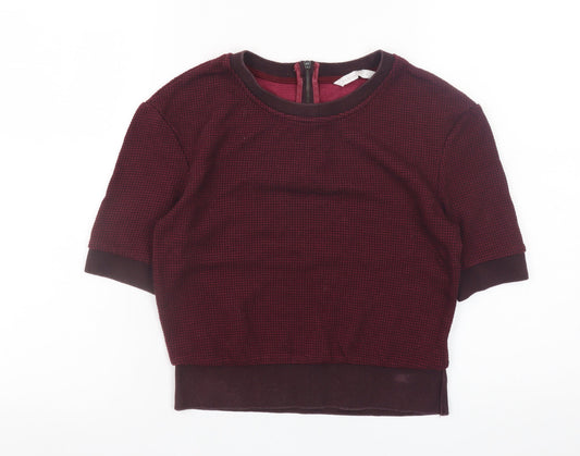 Padini Women's Red Cropped Crew Neck Short Sleeve Top Size M