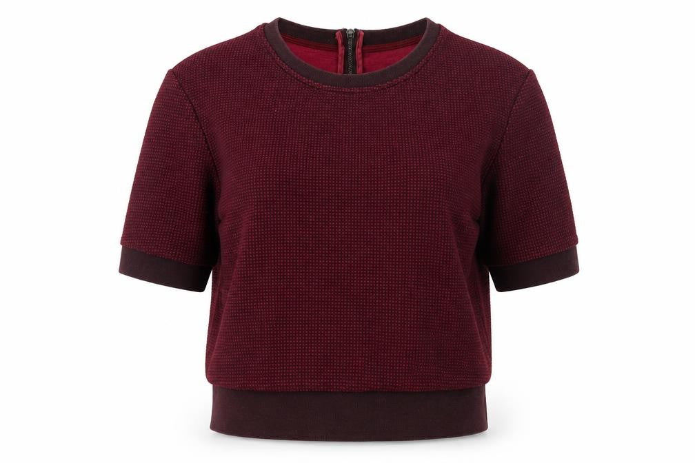 Padini Women's Red Cropped Crew Neck Short Sleeve Top Size M