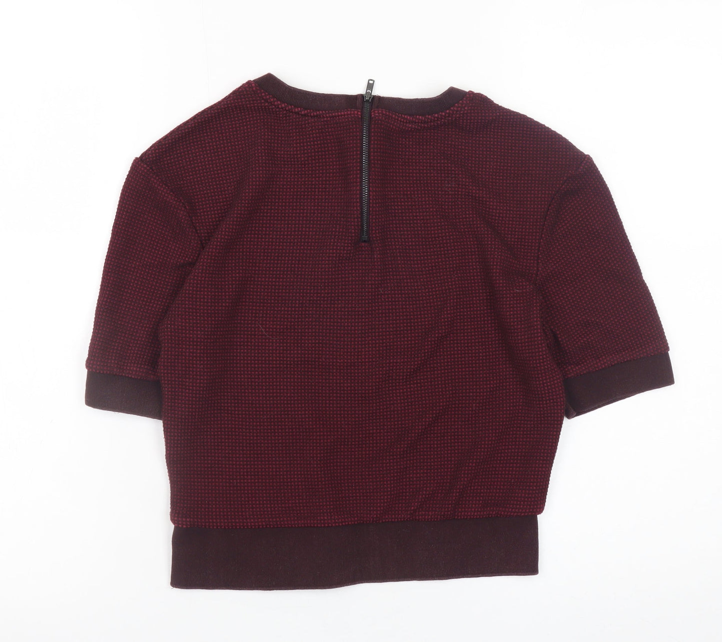 Padini Women's Red Cropped Crew Neck Short Sleeve Top Size M