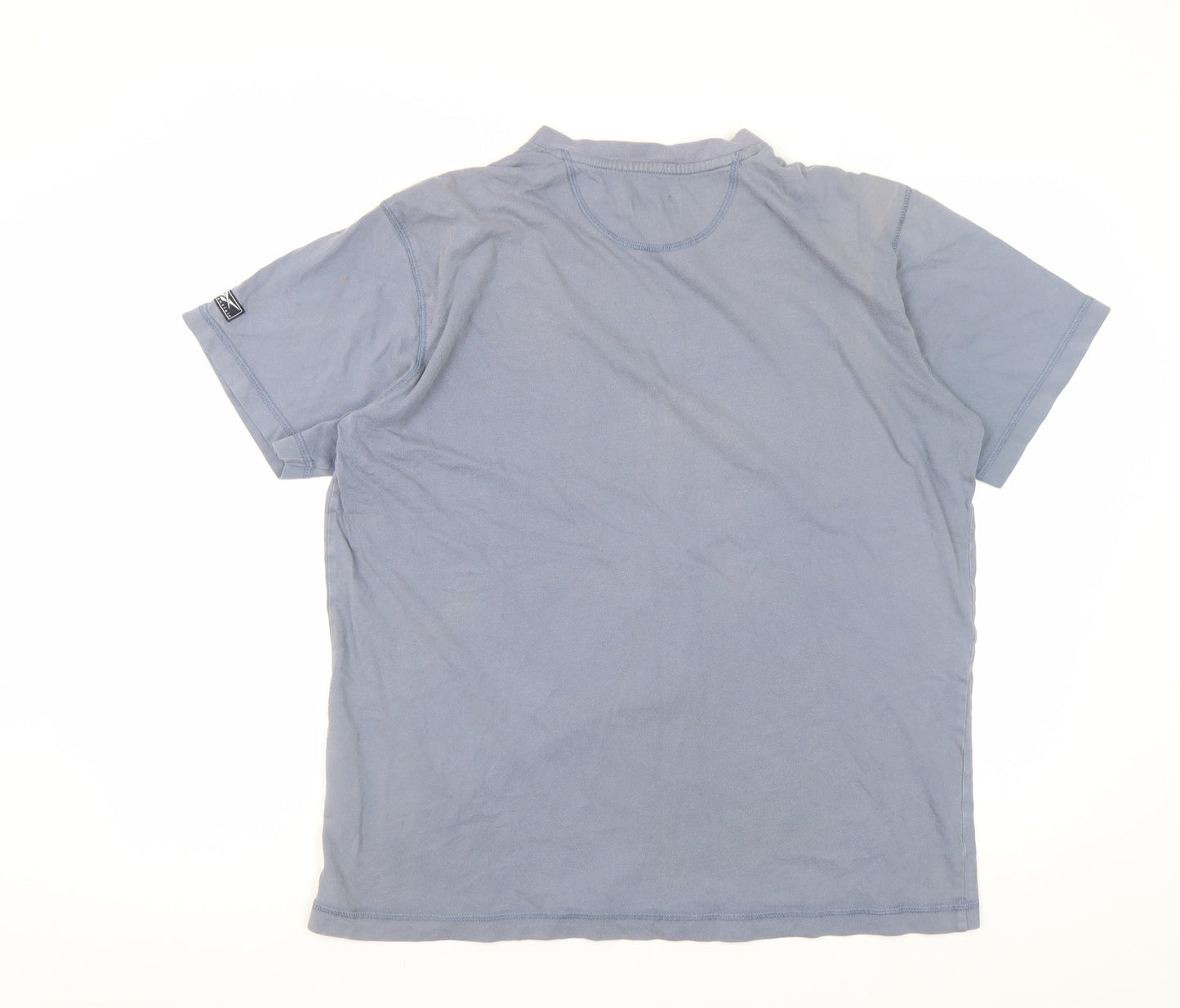 Reebok Men's Blue V-Neck Short Sleeve Cotton T-Shirt Size L