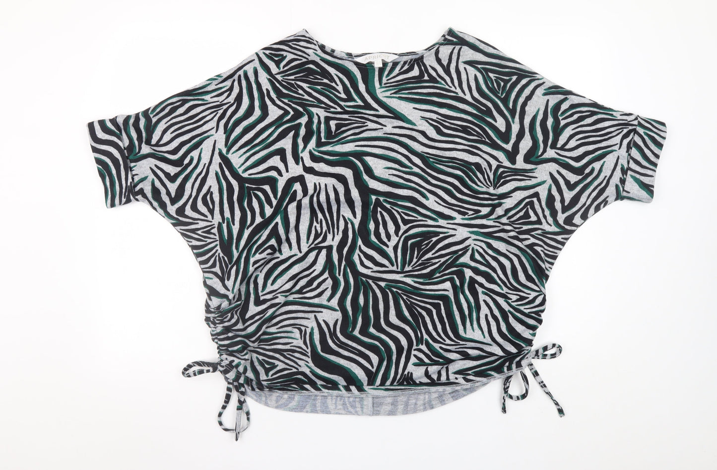 Apricot Womens Grey Zebra Print Dolman Sleeve Stretch Top Size 8