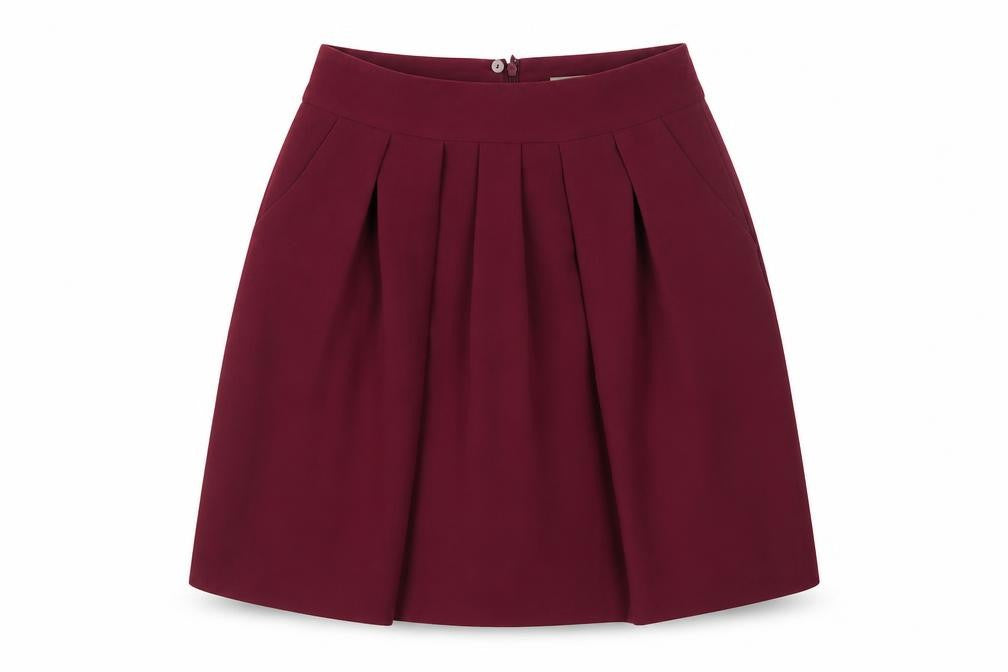 Papaya Women's Red Pleated Knee Length Polyester Skirt Size 8