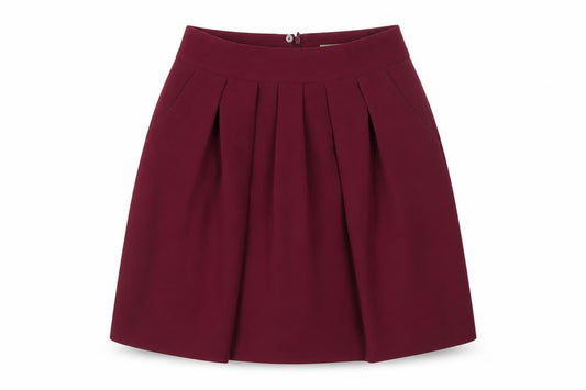 Papaya Women's Red Pleated Knee Length Polyester Skirt Size 8