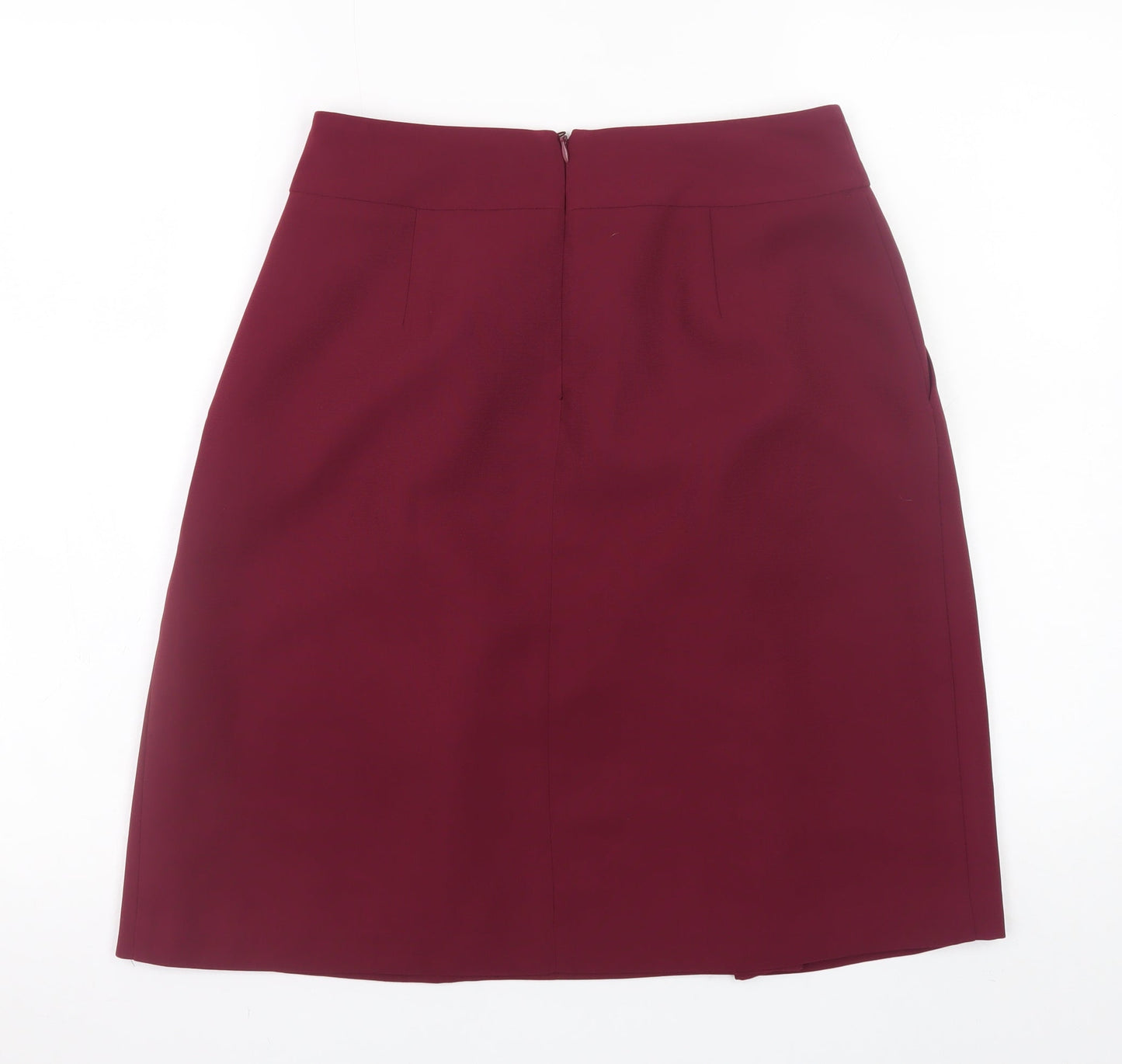Papaya Women's Red Pleated Knee Length Polyester Skirt Size 8