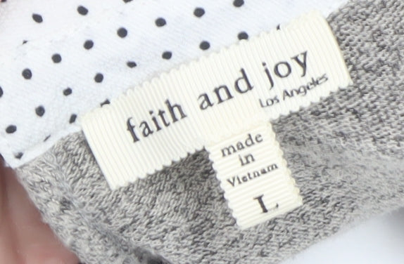 Faith and Joy Women’s Grey Collared Long Sleeve Blouse Size L