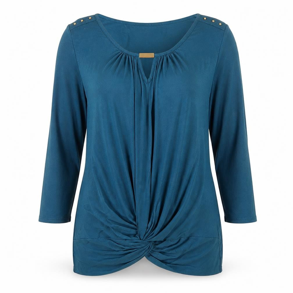 Wallis Women’s Green Jersey Knot Front Tunic Blouse Size 12