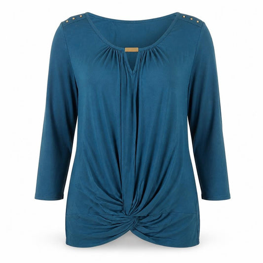 Wallis Women’s Green Jersey Knot Front Tunic Blouse Size 12