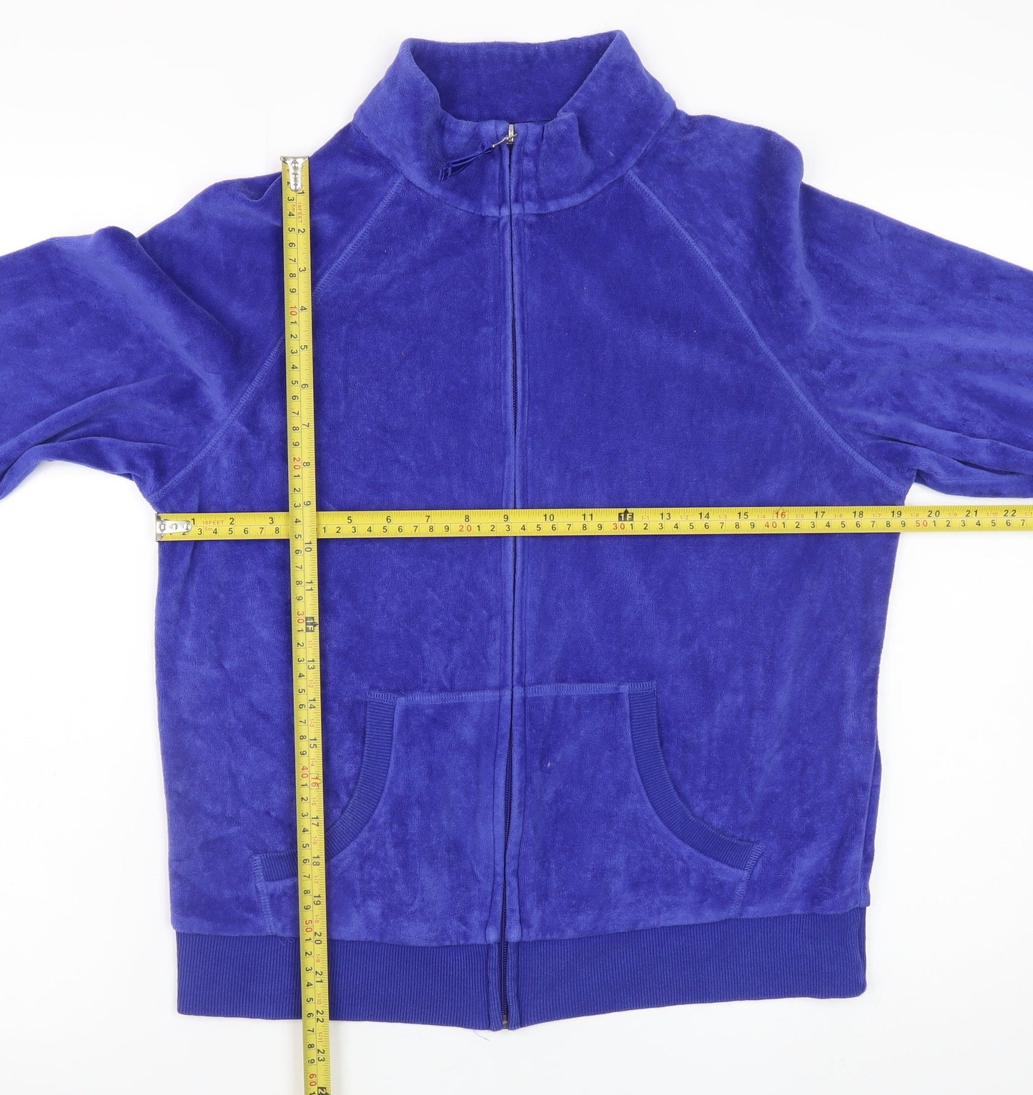 Marks and Spencer Women Blue Velour Full Zip Jacket UK 16