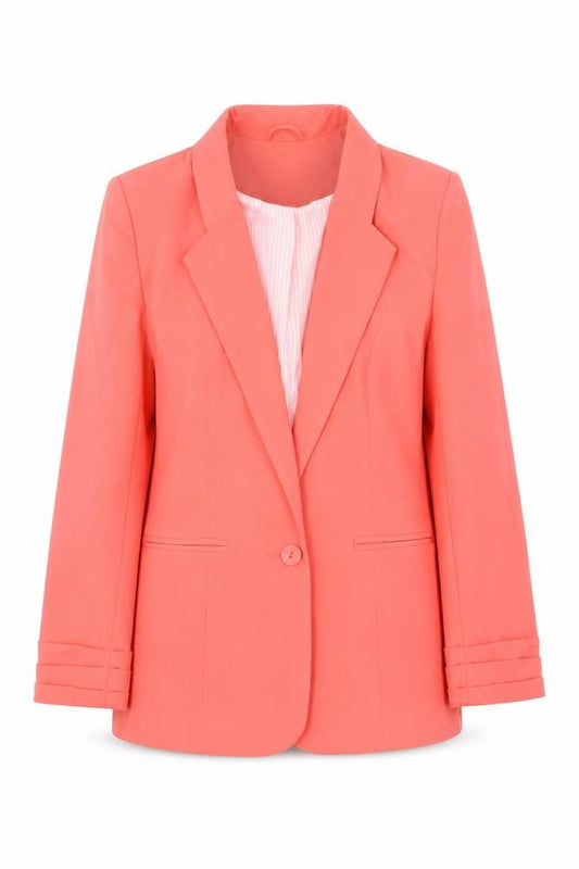 Atmosphere Women Coral Orange Blazer Jacket Size 10 Single-Breasted