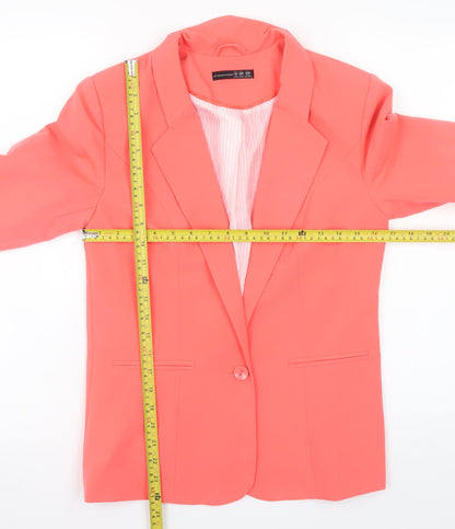 Back view of Atmosphere Women Coral Orange Blazer Jacket, size 10, Single-Breasted