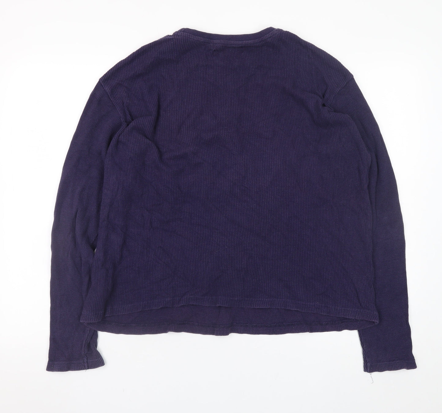 REDTAG Men Blue Montana Graphic Waffle-Knit Pullover Jumper M