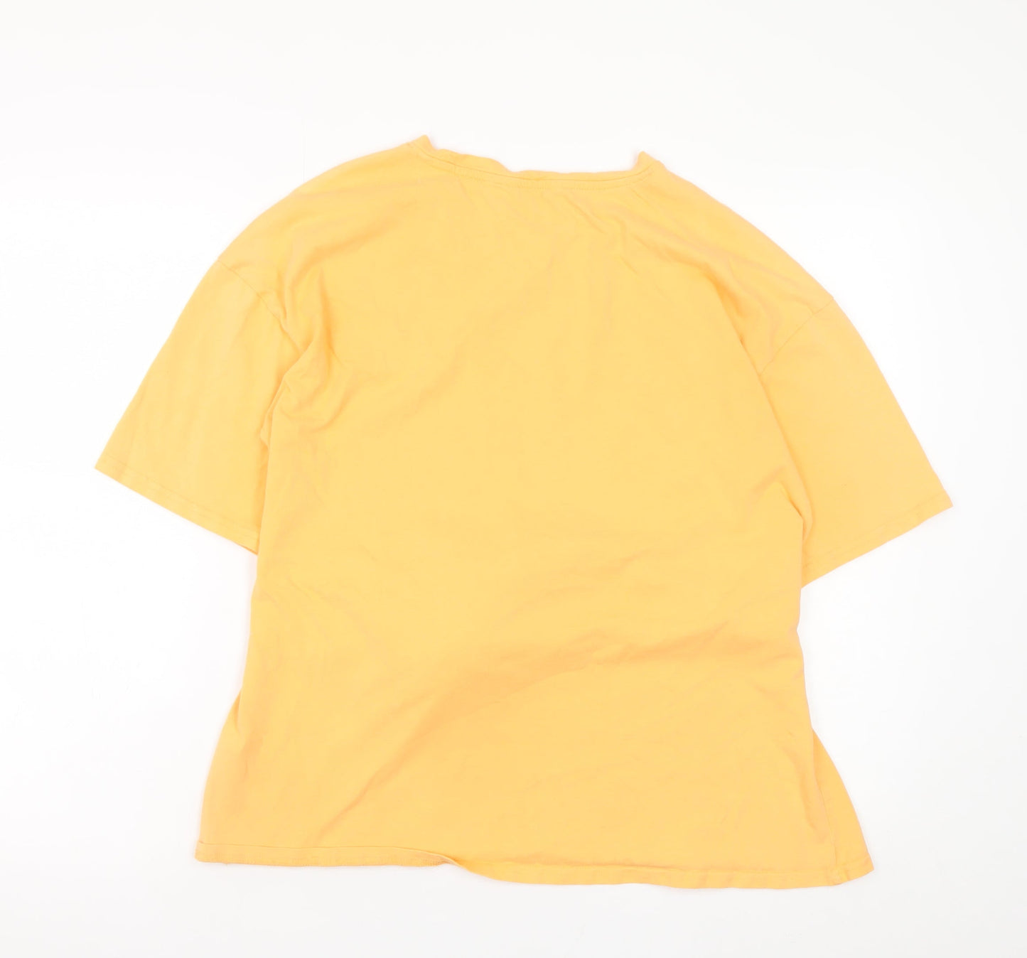PEP&CO Womens Yellow Belted Cotton Short Sleeve T-Shirt Size M 12-14