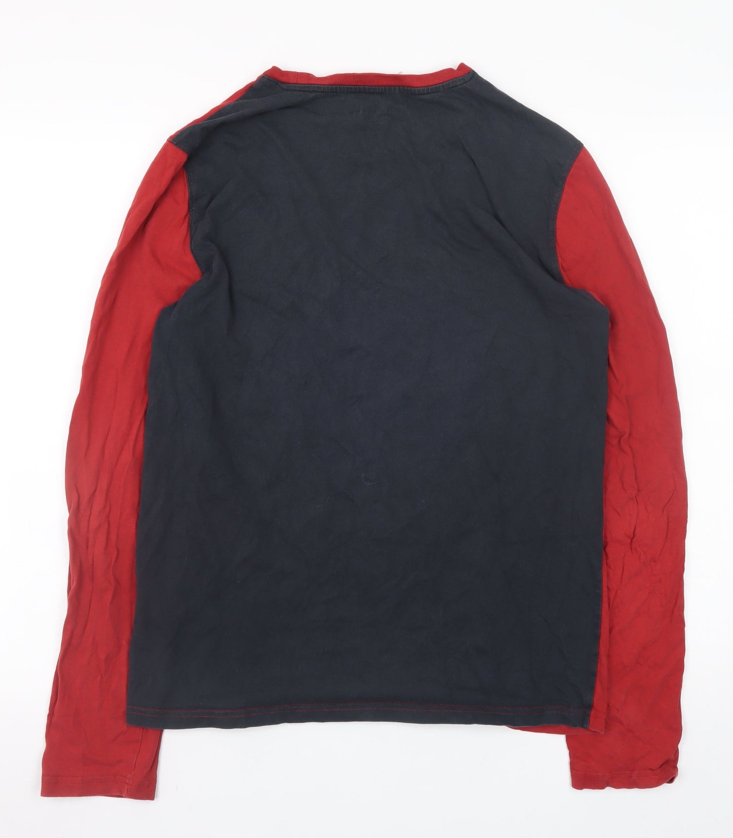 DKNY JEANS Men’s Red Long Sleeve Graphic Cotton T-Shirt Medium