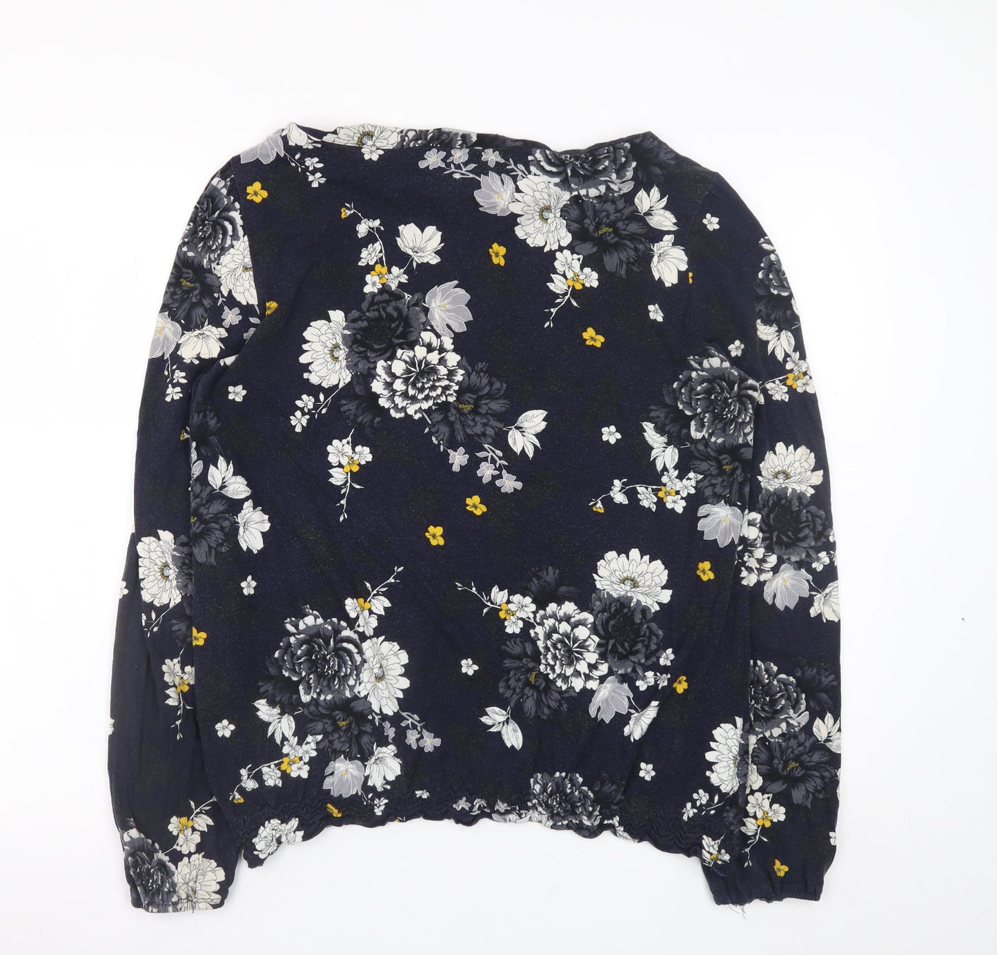 Dorothy Perkins Women Floral Blouse Navy Long Sleeve UK 16 Classic Style