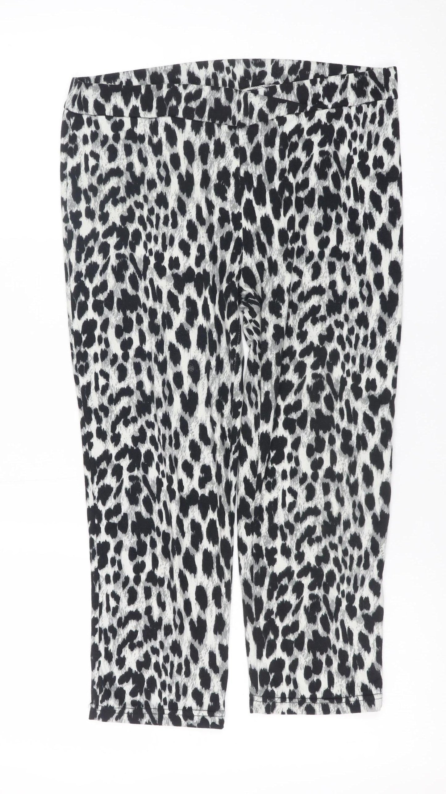 Poof! Womens Multicoloured Animal Print Capri Leggings L
