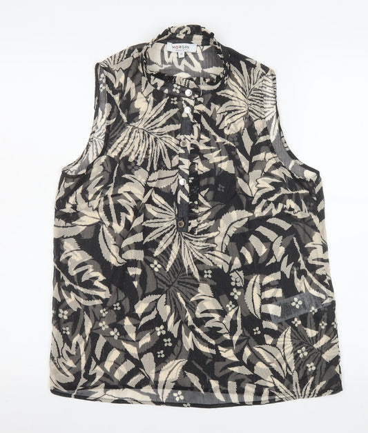 Morgan Women’s Black Floral Sleeveless Tunic Blouse Size 8