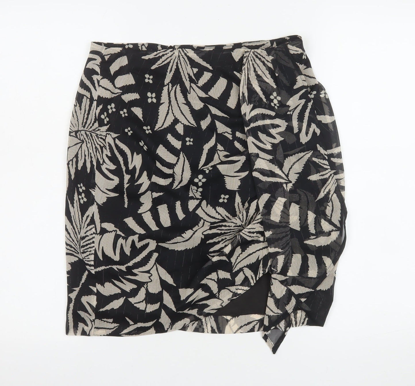 Morgan de Toi Women's Black Floral Knee Length Pencil Skirt Size 10
