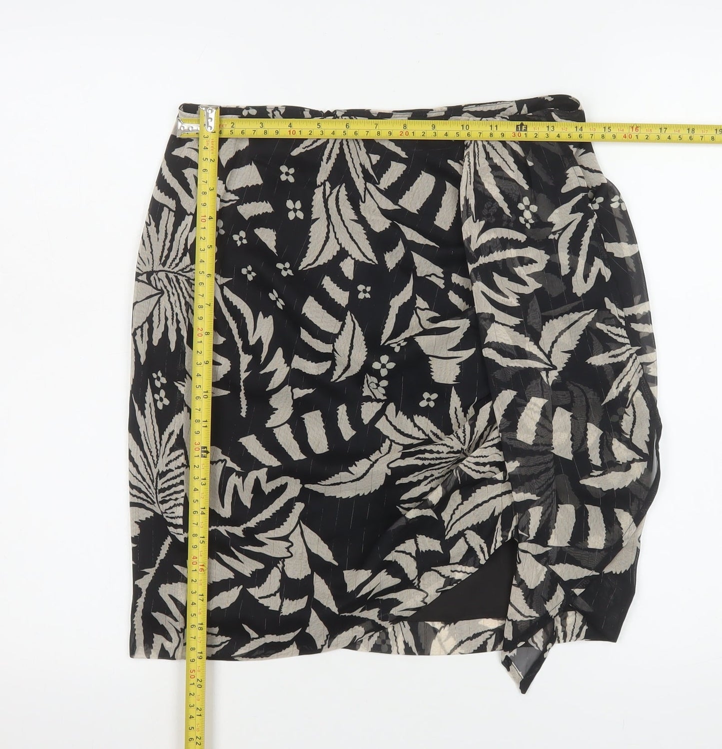 Morgan de Toi Women's Black Floral Knee Length Pencil Skirt Size 10