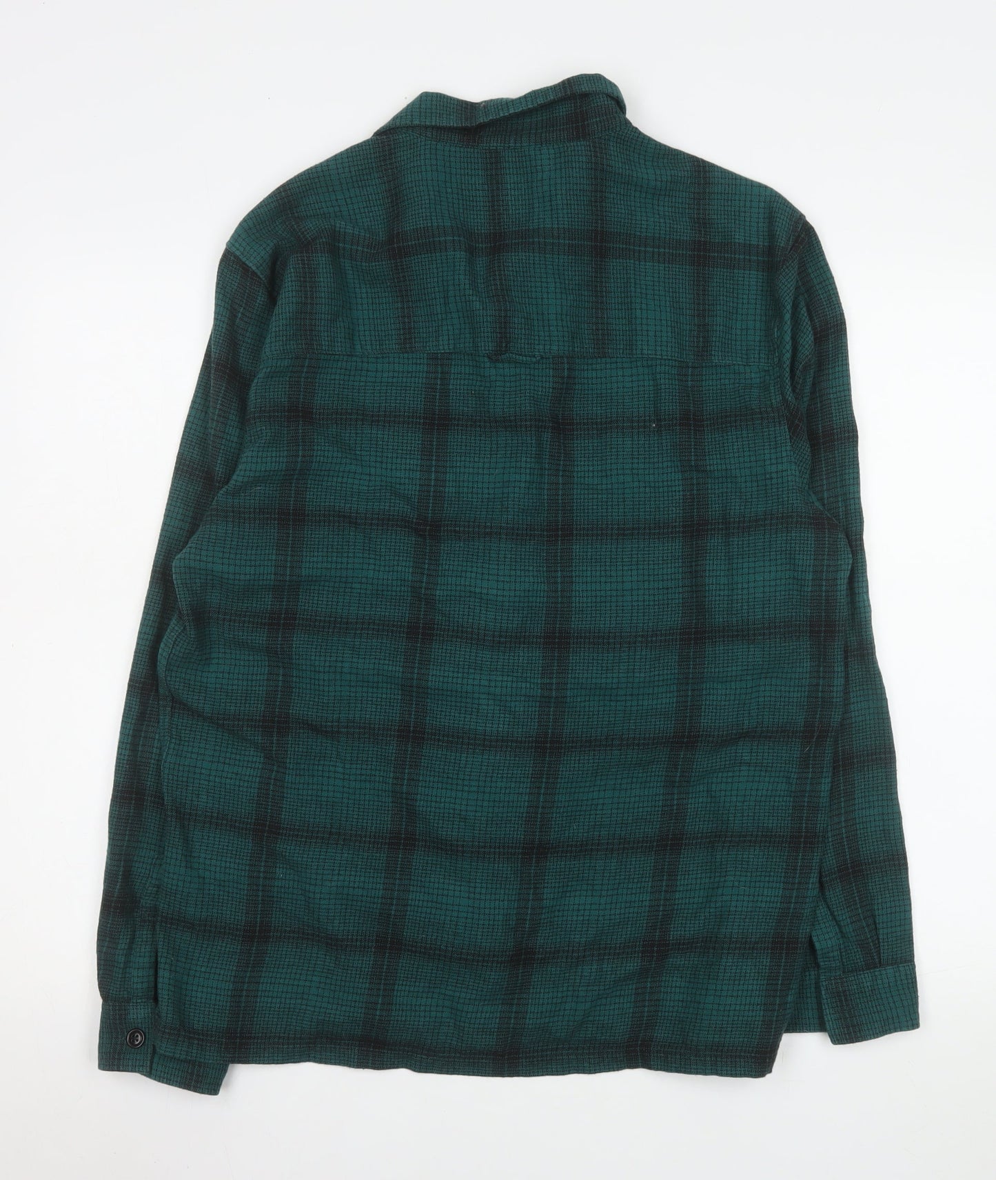 Far Afield Men's Green Check Cotton Long Sleeve Button-Up Shirt Size M