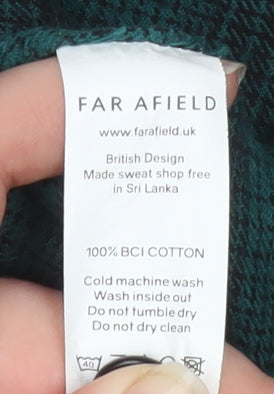 Far Afield Men's Green Check Cotton Long Sleeve Button-Up Shirt Size M
