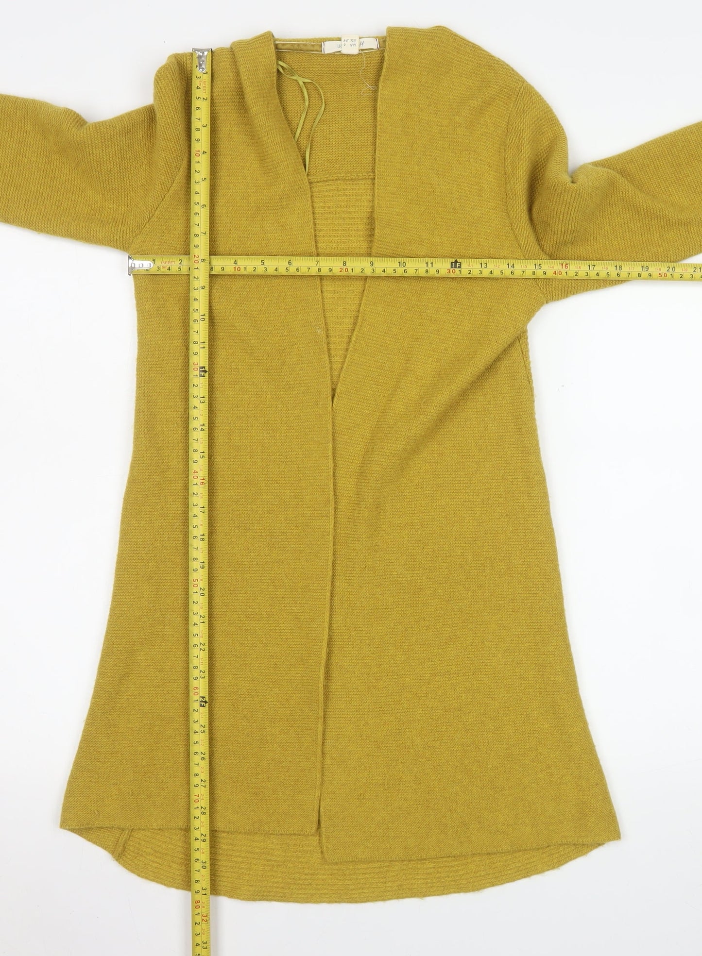 White Stuff Womens Yellow Knit Long Sleeve Open Cardigan UK 6