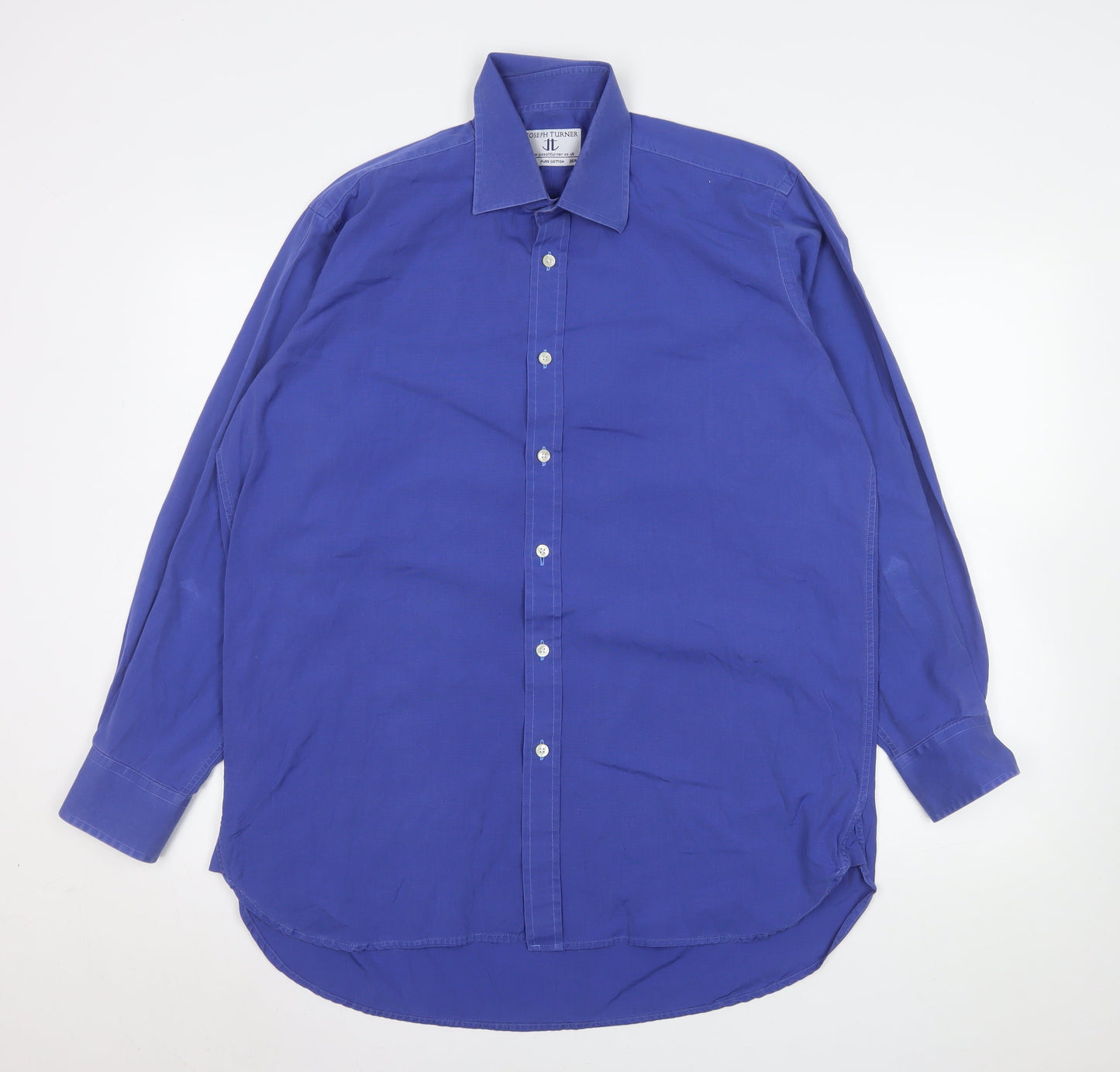 Joseph Turner Women's Blue 16 Cotton Long Sleeve Button-Up Shirt