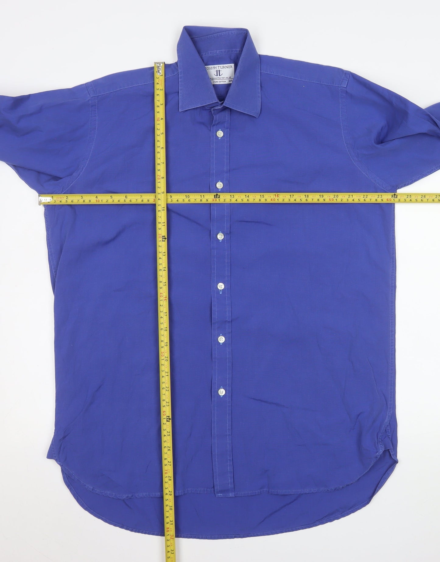 Joseph Turner Women's Blue 16 Cotton Long Sleeve Button-Up Shirt
