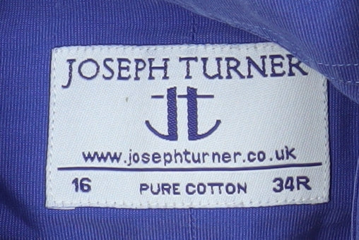 Joseph Turner Women's Blue 16 Cotton Long Sleeve Button-Up Shirt