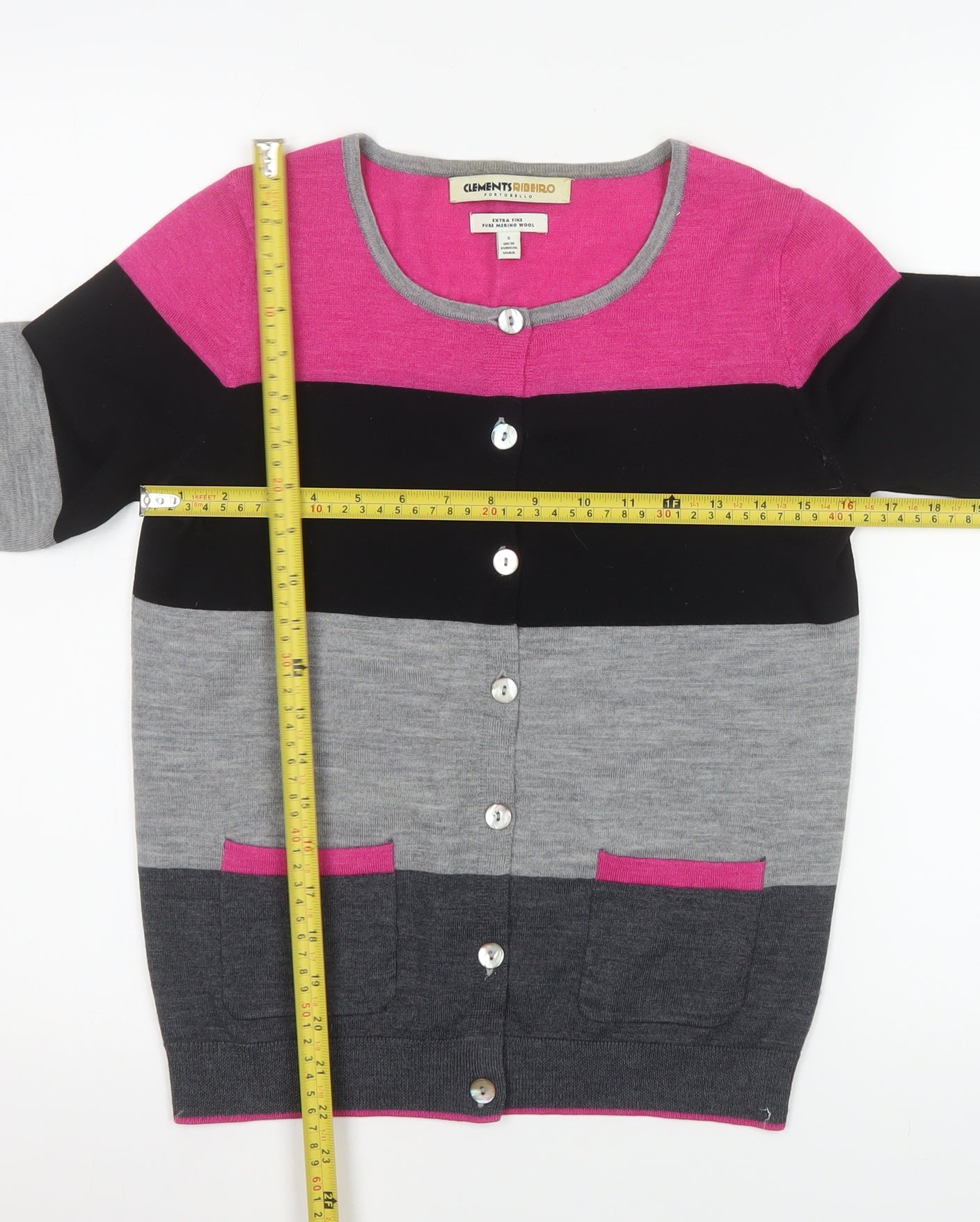 Clements Ribeiro Women’s Multicoloured Merino Wool Cardigan Size 10