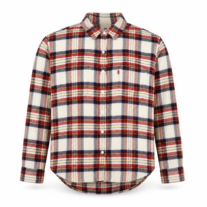 Levi's Men's Beige Check Flannel Button-Up Shirt Size M