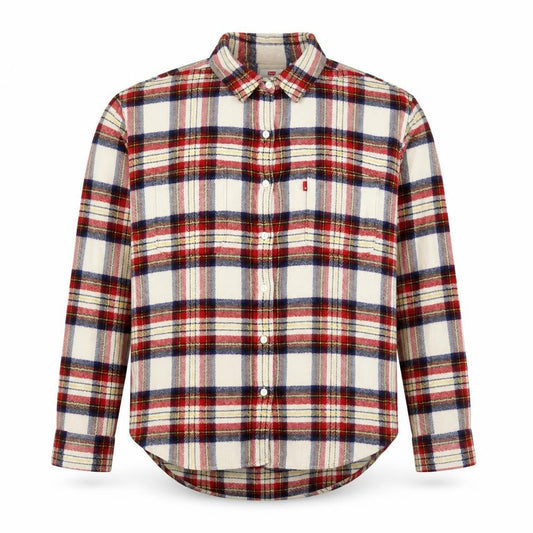 Levi's Men's Beige Check Flannel Button-Up Shirt Size M