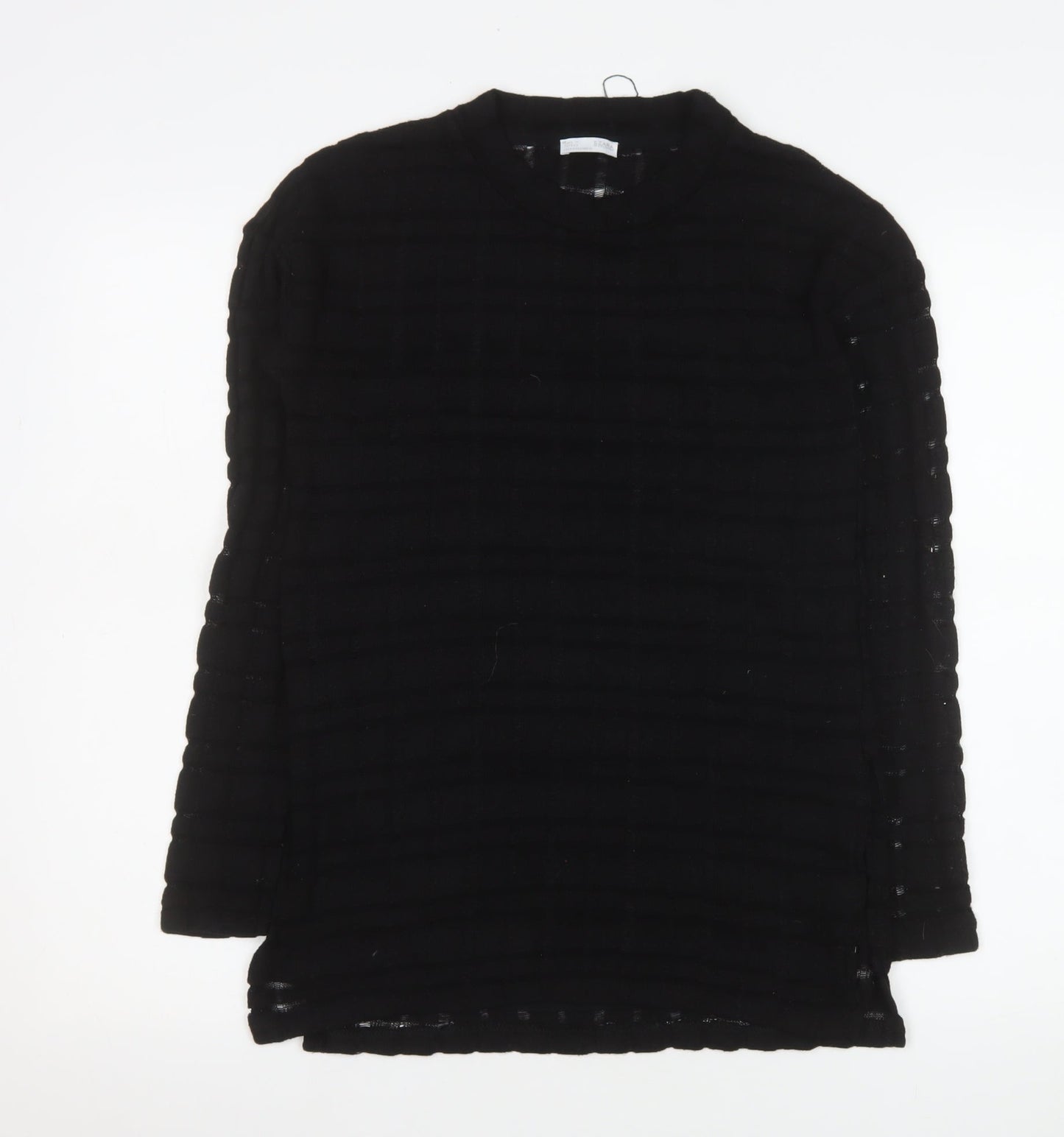 ZARA Women Black Long Sleeve Basic Stretch Blouse Size S