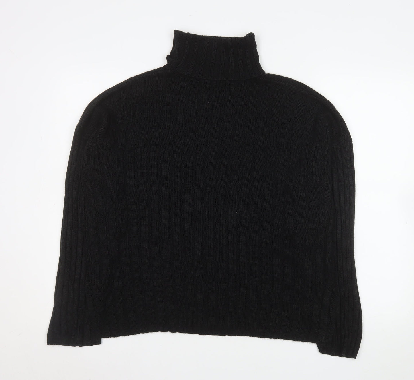 Threadbare Womens Black Size 10 Roll Neck Rib Knit Jumper
