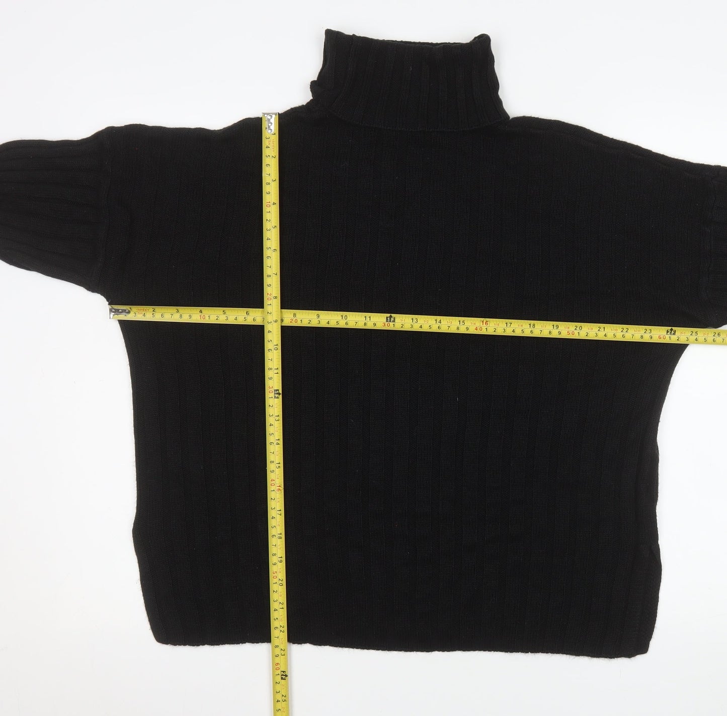 Threadbare Womens Black Size 10 Roll Neck Rib Knit Jumper