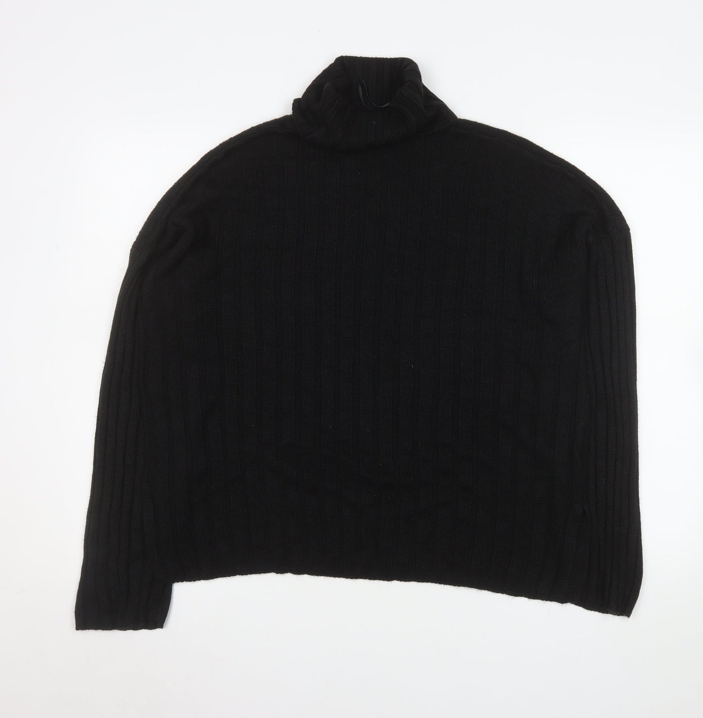 Threadbare Womens Black Size 10 Roll Neck Rib Knit Jumper