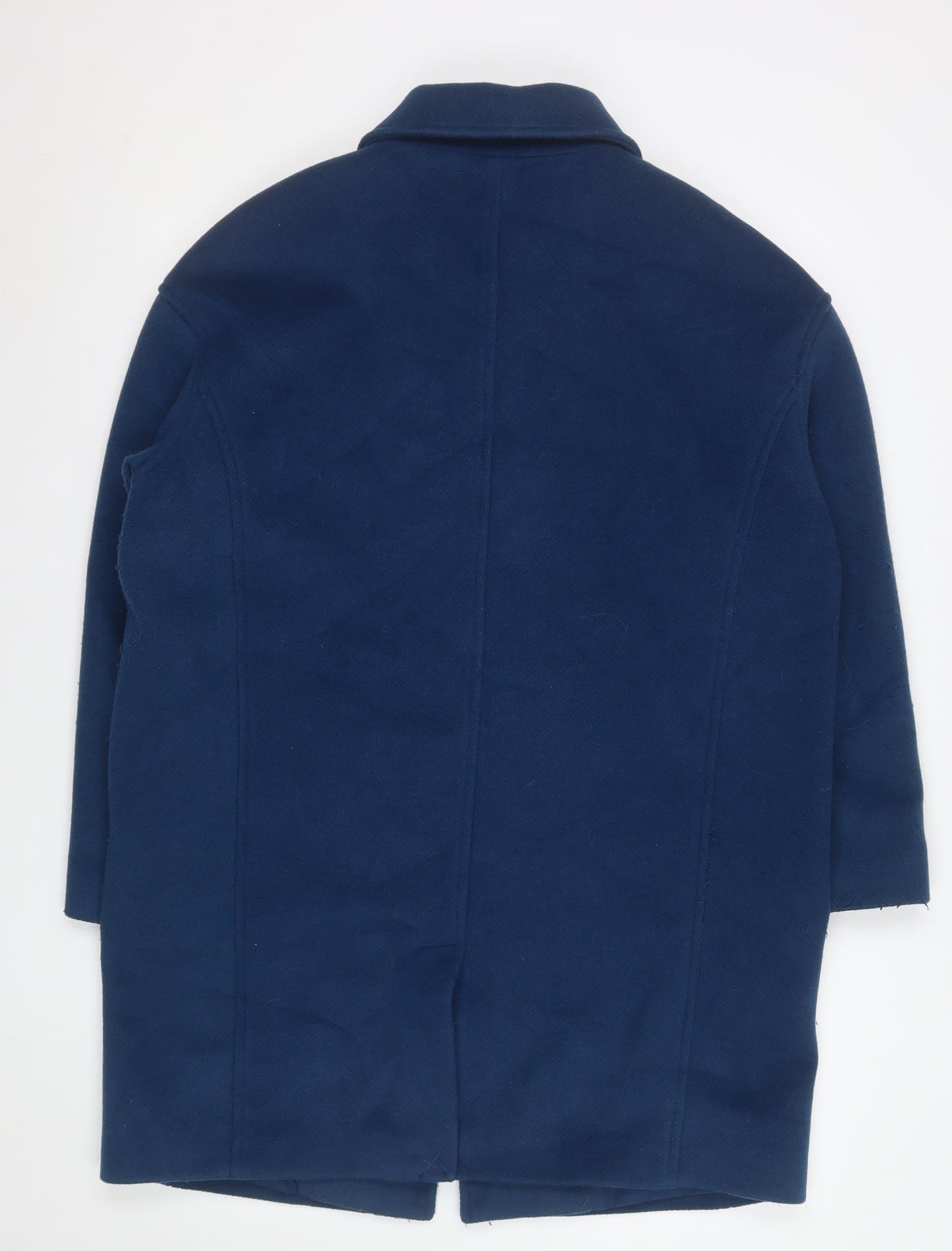 Marks and Spencer Womens Blue Wool Overcoat Size 14 Regular
